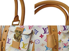画像をギャラリービューアに読み込む, 極美品 LOUIS VUITTON ルイヴィトン 村上隆 ボストンバッグ キーポル45 M92641 モノグラムマルチ ホワイト ゴールド金具 中古 62388