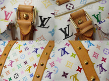 画像をギャラリービューアに読み込む, 極美品 LOUIS VUITTON ルイヴィトン 村上隆 ボストンバッグ キーポル45 M92641 モノグラムマルチ ホワイト ゴールド金具 中古 62388