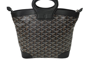 GOYARD ゴヤール ベルーガ PM ハンドバッグ PVCコーティングキャンバス ブラック シルバー金具 美品 中古 4c061816