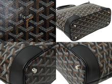 Load image into Gallery viewer, GOYARD ゴヤール ベルーガ PM ハンドバッグ PVCコーティングキャンバス ブラック シルバー金具 美品 中古 4c061816
