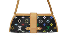 画像をギャラリービューアに読み込む, 極美品 LOUIS VUITTON ルイヴィトン 村上隆 シャーリー M40050 モノグラムマルチ ブラック ゴールド金具 中古 62393