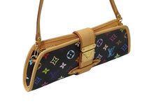 画像をギャラリービューアに読み込む, 極美品 LOUIS VUITTON ルイヴィトン 村上隆 シャーリー M40050 モノグラムマルチ ブラック ゴールド金具 中古 62393