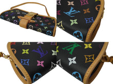 画像をギャラリービューアに読み込む, 極美品 LOUIS VUITTON ルイヴィトン 村上隆 シャーリー M40050 モノグラムマルチ ブラック ゴールド金具 中古 62393