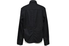 Load image into Gallery viewer, 極美品 CHROME HEARTS クロムハーツ オーバルボタンウール長袖シャツ 袖クロスパッチ カシミヤ混 サイズSM 中古 62397