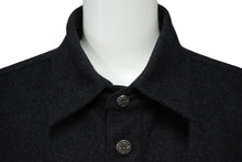 Load image into Gallery viewer, 極美品 CHROME HEARTS クロムハーツ オーバルボタンウール長袖シャツ 袖クロスパッチ カシミヤ混 サイズSM 中古 62397