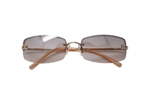 CHANEL シャネル サングラス 56□16 130 4093-B C.125/8Z ココマーク グラデーション ラインストーン ブラウン 美品 中古 62403