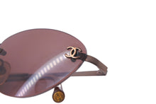 Load image into Gallery viewer, CHANEL シャネル サングラス 53▫︎19 130 4003 c.116/75 ココマーク リムレス プラスチック パープル 銅金具 美品 中古 62404