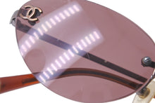 Load image into Gallery viewer, CHANEL シャネル サングラス 53▫︎19 130 4003 c.116/75 ココマーク リムレス プラスチック パープル 銅金具 美品 中古 62404