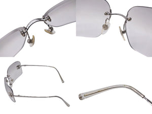 CHANEL シャネル サングラス 62□17 120 4017-D C.159/6I ココマーク グラデーション ラインストーン シルバー 美品 中古 62405