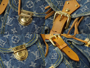 LOUIS VUITTON ルイヴィトン サックアドGM リュック・バックパック M95056 モノグラムデニム ブルー ゴールド金具 美品 中古 62408