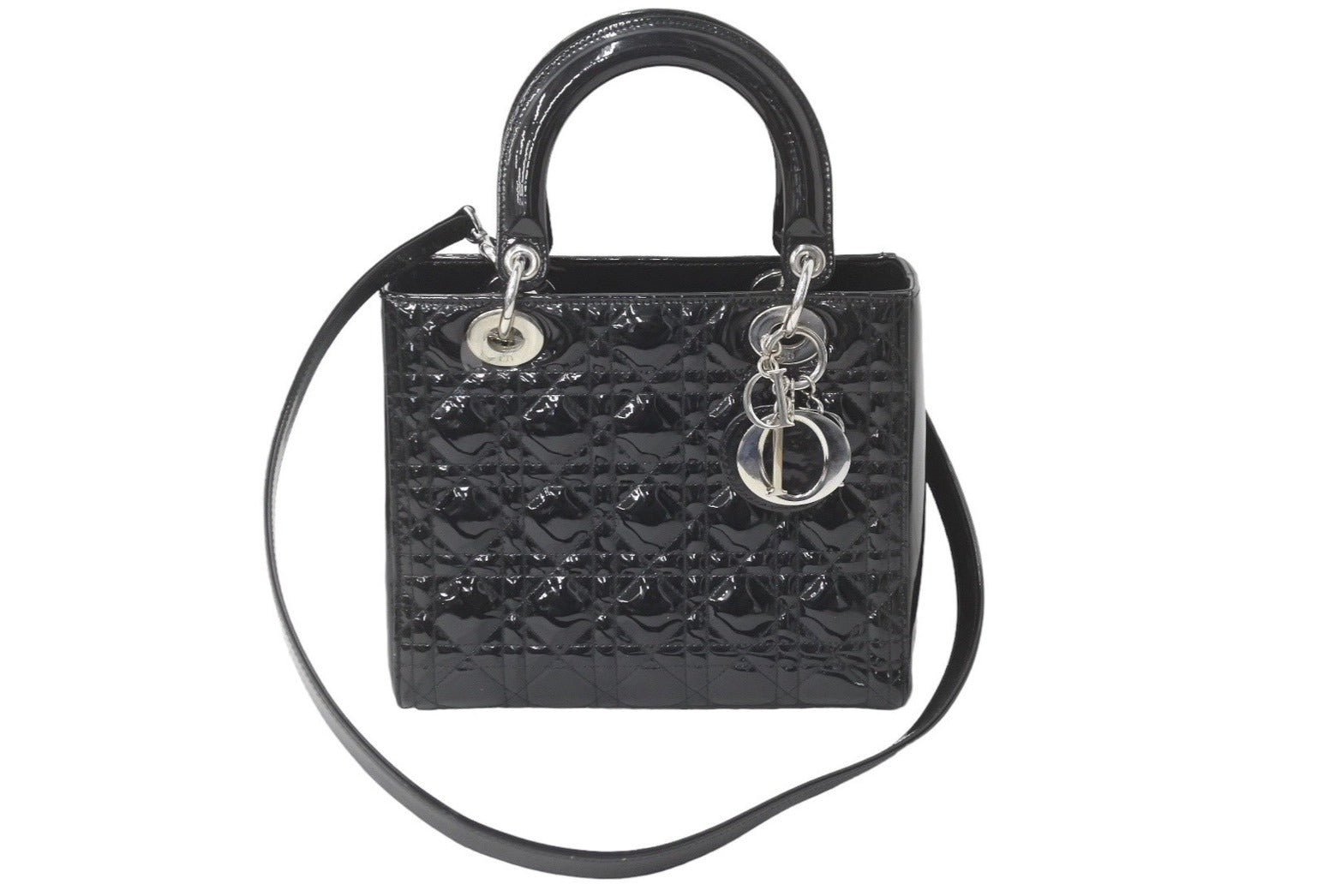DIOR スエードレディディオールカナージュステッチ2wayバッグL