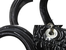 画像をギャラリービューアに読み込む, Christian Dior クリスチャンディオール レディディオール カナージュ 18-BO-0175 パテントレザー ブラック 美品 中古 62409