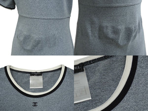 CHANEL シャネル ココマーク 半袖 ワンピース ヴィンテージシャネル PH228V06479 95P サイズ 38 グレー レディース 美品 中古 62414