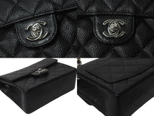 Load image into Gallery viewer, 極美品 CHANEL シャネル ミニマトラッセ チェーンショルダーバッグ ココマーク 6番台 キャビアスキン ブラック シルバー 中古 62420