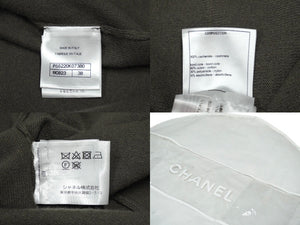 CHANEL シャネル ブルゾン ジップアップ ニット ココマーク ロゴ P55220K07380 サイズ 38 カシミヤ グレー 美品 中古 62427