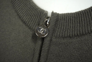 CHANEL シャネル ブルゾン ジップアップ ニット ココマーク ロゴ P55220K07380 サイズ 38 カシミヤ グレー 美品 中古 62427