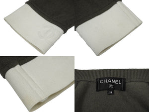 CHANEL シャネル ブルゾン ジップアップ ニット ココマーク ロゴ P55220K07380 サイズ 38 カシミヤ グレー 美品 中古 62427