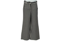 Load image into Gallery viewer, 極美品 CHANEL シャネル パンツ ストライプ ワイドパンツ P60281V45858 サイズ 36 中古 2019年 ブラック ホワイト 中古 62428