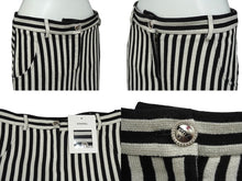 Load image into Gallery viewer, 極美品 CHANEL シャネル パンツ ストライプ ワイドパンツ P60281V45858 サイズ 36 中古 2019年 ブラック ホワイト 中古 62428