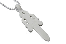 Load image into Gallery viewer, 新品同様 CHROME HEARTS クロムハーツ ラバーラージダガーペンダント シリコンラバーネックレス ホワイト 中古 62433