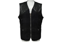Load image into Gallery viewer, CHROME HEARTS クロムハーツ 切り替え キルティング レザー ベスト ブラック ウール ラムスキン サイズS 美品 中古 62443
