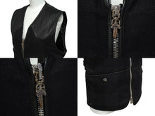 Load image into Gallery viewer, CHROME HEARTS クロムハーツ 切り替え キルティング レザー ベスト ブラック ウール ラムスキン サイズS 美品 中古 62443