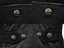 Load image into Gallery viewer, CHROME HEARTS クロムハーツ 切り替え キルティング レザー ベスト ブラック ウール ラムスキン サイズS 美品 中古 62443