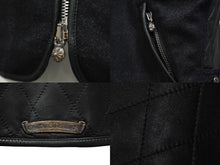 Load image into Gallery viewer, CHROME HEARTS クロムハーツ 切り替え キルティング レザー ベスト ブラック ウール ラムスキン サイズS 美品 中古 62443