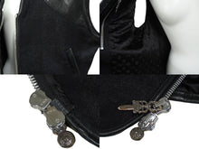 Load image into Gallery viewer, CHROME HEARTS クロムハーツ 切り替え キルティング レザー ベスト ブラック ウール ラムスキン サイズS 美品 中古 62443
