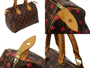 LOUIS VUITTON ルイヴィトン スピーディ25 ハンドバッグ M95009 モノグラムチェリー 村上隆 ゴールド金具 良品 中古 62444