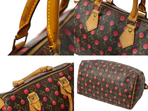 LOUIS VUITTON ルイヴィトン スピーディ25 ハンドバッグ M95009 モノグラムチェリー 村上隆 ゴールド金具 良品 中古 62444