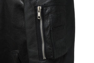 Rick Owens リックオウエンス 16SS レザーボンバージャケット RU16S3775-LCW ブラック サイズ52 美品 中古 62450 