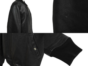 Rick Owens リックオウエンス 16SS レザーボンバージャケット RU16S3775-LCW ブラック サイズ52 美品 中古 62450 