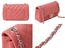 Load image into Gallery viewer, CHANEL シャネル 横長 20cm ショルダーバッグ ミニマトラッセショルダーチェーン ピンク ラムスキン 美品 中古 62445