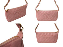 Load image into Gallery viewer, CHANEL シャネル 月見型 ワンショルダーバッグ ポーチ キャビアスキン 9番台 ピンク 美品 中古 62456