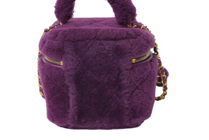 極美品 CHANEL シャネル ココマーク バニティ 2WAYショルダーバッグ シアリング 22AW AS3357 パープル ゴールド金具 中古 62457