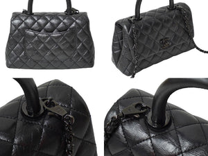 新品同様品 CHANEL シャネル ココハンドルXXS 2WAYハンドバッグ 29番台 AS2215 エイジドカーフ ソーブラック 中古 62459