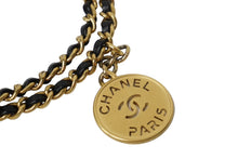 Load image into Gallery viewer, CHANEL シャネル チェーンショルダーバッグ シャネル22 ミニ AS3980 プレート キャビアスキン ブラック ゴールド 美品 中古 62460
