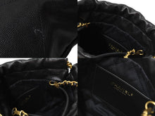 Load image into Gallery viewer, CHANEL シャネル チェーンショルダーバッグ シャネル22 ミニ AS3980 プレート キャビアスキン ブラック ゴールド 美品 中古 62460