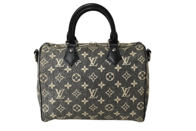 LOUIS VUITTON ルイヴィトン スピーディバンドリエール25 ハンドバッグ M21464 モノグラムジャカードデニム グレー 美品 中古 62462