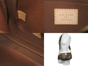 極美品 LOUIS VUITTON ルイヴィトン ミュルティポシェット・アクセソワール カーキ ショルダーバッグ モノグラム M44813 中古 62463