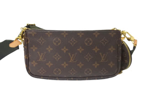 極美品 LOUIS VUITTON ルイヴィトン ミュルティポシェット・アクセソワール カーキ ショルダーバッグ モノグラム M44813 中古 62463