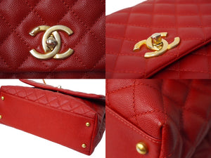CHANEL シャネル ココハンドルXS 2WAYハンドバッグ ココマーク A92990 24番台 2017年 キャビアスキン レッド 美品 中古 62467