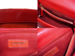 CHANEL シャネル ココハンドルXS 2WAYハンドバッグ ココマーク A92990 24番台 2017年 キャビアスキン レッド 美品 中古 62467