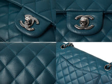 Load image into Gallery viewer, CHANEL マトラッセWフラップチェーンショルダー 15番台 25cm ショルダーバッグ グリーン×シルバー金具 ラムスキン 美品 中古 62468
