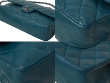 Load image into Gallery viewer, CHANEL マトラッセWフラップチェーンショルダー 15番台 25cm ショルダーバッグ グリーン×シルバー金具 ラムスキン 美品 中古 62468