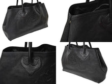 画像をギャラリービューアに読み込む, CHROME HEARTS クロムハーツ 3セメタリー トートバッグ レザー ハンドバッグ ブラック シルバー925 美品 中古 62479