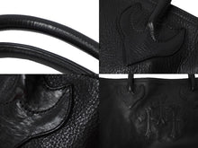 画像をギャラリービューアに読み込む, CHROME HEARTS クロムハーツ 3セメタリー トートバッグ レザー ハンドバッグ ブラック シルバー925 美品 中古 62479