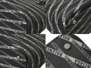 極美品 BALENCIAGA バレンシアガ ハンドバッグ ヴィル トップハンドル ストラップ欠品 ロゴプリント ブラック グレー 中古 62481