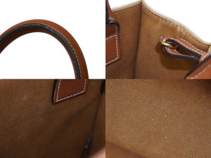極美品 CELINE セリーヌ 2WAYショルダーバッグ ミニ バーティカルカバ トリオンフ 194372BZK.04LU ホワイト ブラウン 中古 62482